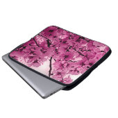 Zierkirschzweige Lila stilisiert Laptopschutzhülle (Vorne Knopf)