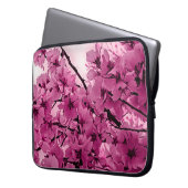 Zierkirschzweige Lila stilisiert Laptopschutzhülle (Vorderseite Links)