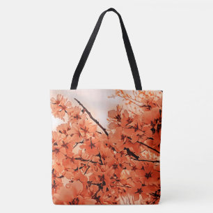 Zierkirschzweige Orange Stilvoll Tasche