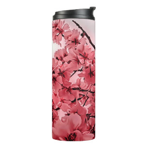 Zierkirschzweige Rosa Stilvoll Thermosbecher