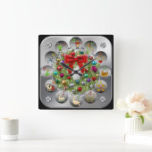 Zierkleid ~ die 12 Tage Weihnachten Quadratische Wanduhr (Zuhause)