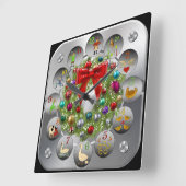 Zierkleid ~ die 12 Tage Weihnachten Quadratische Wanduhr (Winkel)