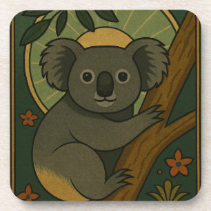 Zierkoala in Botanischer Mandala Getränkeuntersetzer
