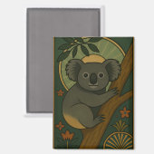 Zierkoala in Botanischer Mandala Magnet (Vorderseite/Rückseite)