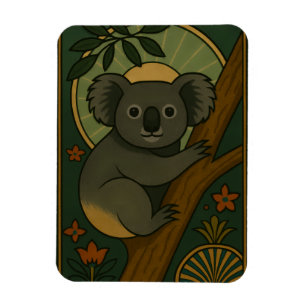 Zierkoala in Botanischer Mandala Magnet