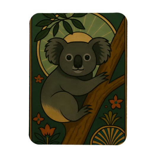 Zierkoala in Botanischer Mandala Magnet (Vertikal)