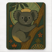 Zierkoala in Botanischer Mandala Mousepad (Vorne)