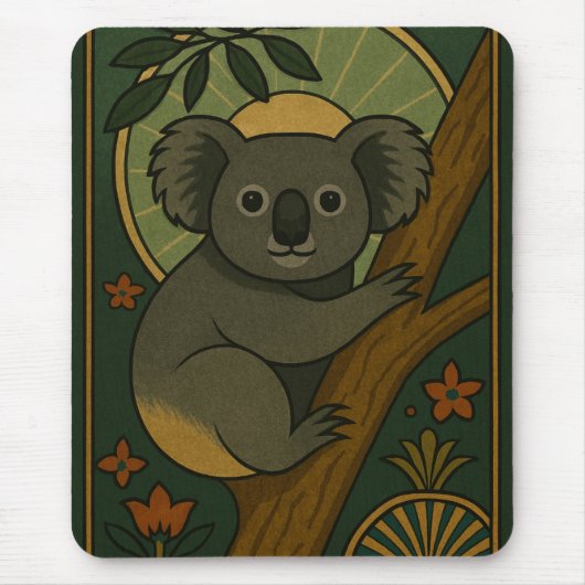 Zierkoala in Botanischer Mandala Mousepad (Vorne)