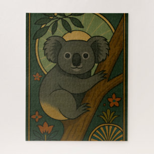 Zierkoala in Botanischer Mandala Puzzle