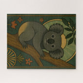 Zierkoala in Botanischer Mandala Puzzle (Horizontal)