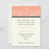 Zierkorallenweiße Hochzeitseinladung Einladung (Vorderseite)