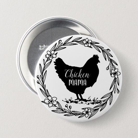 Zierkranz der Hühnermama Button (Vorne & Hinten)