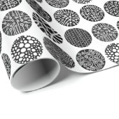 Zierkreise - Schwarz und Weiß Geschenkpapier (Rolleneckpunkt)