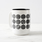 Zierkreise - Schwarz und Weiß Zweifarbige Tasse (Vorderseite Links)