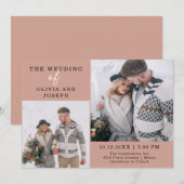 Zierlich| Hochzeit von zwei Fotos Einladung (Vorne/Hinten)