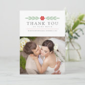 Zierlich | Vielen Dank für Ihre Fotokarte Dankeskarte (Stehend Vorderseite)