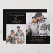 Zierlich | Zwei-Foto-Hochzeit Einladung (Vorne/Hinten)