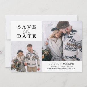 Zierlich Zwei Fotos Hochzeit speichern das Datum Save The Date