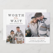 Zierlich | Zwei Fotos Neudatum für Hochzeit Save The Date (Vorne/Hinten)