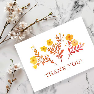 Zierliche Florals Elegantes Minimalistisches Maßge Dankeskarte
