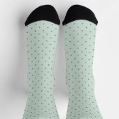Zierliche grüne Tupfenmuster auf hellgrünem Hinter Socken (Oben)