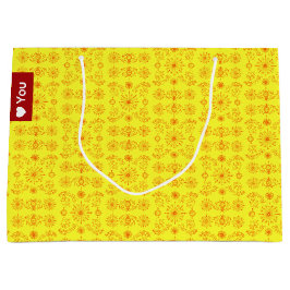 Zierliche Orange auf Gelb Große Geschenktüte