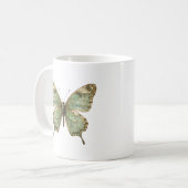 Zierliche Schmetterlinge mit Blattmuster-Flügeln Kaffeetasse (Vorderseite Links)