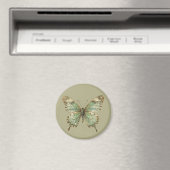 Zierliche Schmetterlinge mit Blattmuster-Flügeln Magnet (In Situ (Geschirrspüler))