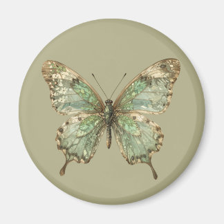 Zierliche Schmetterlinge mit Blattmuster-Flügeln Magnet