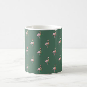Zierlicher rosa Flamingo mit Weihnachtsmannmütze,G Kaffeetasse