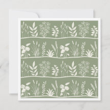 Zierlicher Salbeigrüner Minimalistischer Botanisch