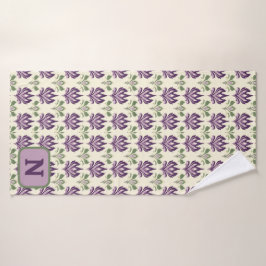 Zierlilie Motif Muster Badehandtuch