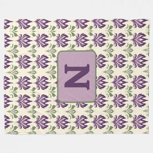 Zierlilie Motif Muster Fleecedecke (Vorderseite (Horizontal))