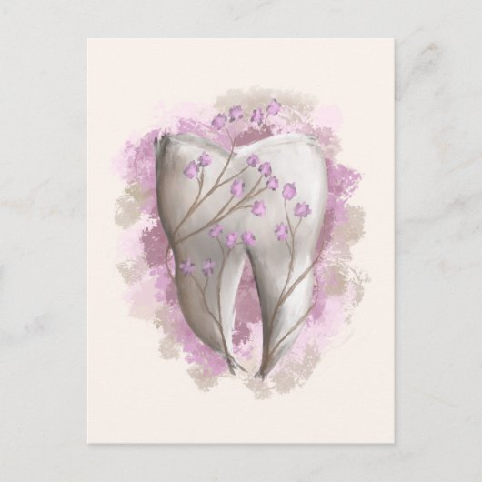 Ziermalerei. Vorlage für Zahnärzte, Zahnärzte Postkarte (Vorderseite)