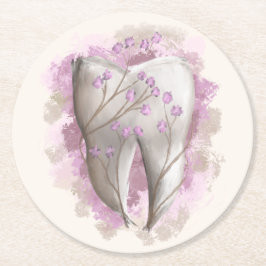 Ziermalerei. Vorlage für Zahnärzte, Zahnärzte Runder Pappuntersetzer