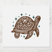 Ziermeerschildkröte Schaumweinetikett (Einzelnes Label)