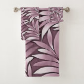 Ziermittel-Blätter in Pastel-Eggpflanzenhalden Badhandtuch Set (Insitu)