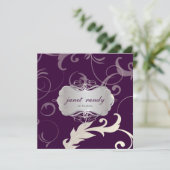 Ziermittel-Blätter+Wirbel, Einladungen zu Hochzeit (Stehend Vorderseite)