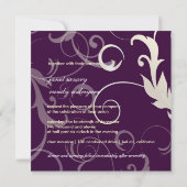 Ziermittel-Blätter+Wirbel, Einladungen zu Hochzeit (Rückseite)