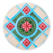 Ziermöbel in Rot und Grün Keramikknauf (Vorderseite)