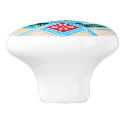 Ziermöbel in Rot und Grün Keramikknauf (Seitenansicht)