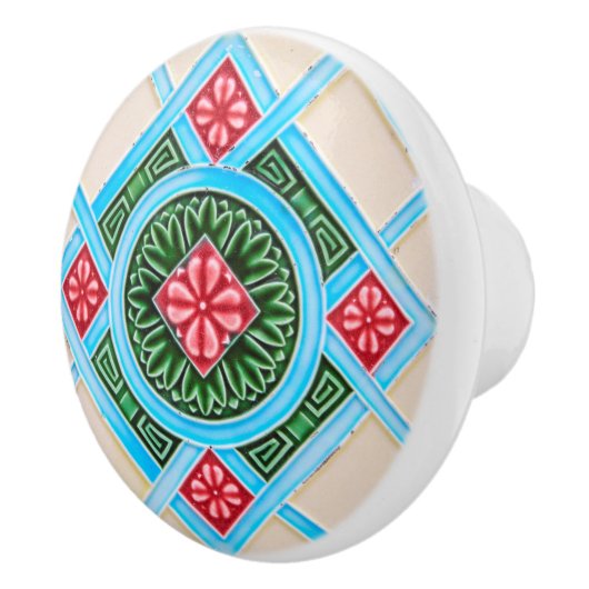 Ziermöbel in Rot und Grün Keramikknauf (Rechts)