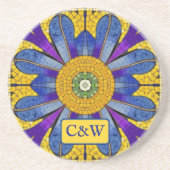 Ziermosaik im römischen Stil mit Coupels Initialen Getränkeuntersetzer (Vorne)