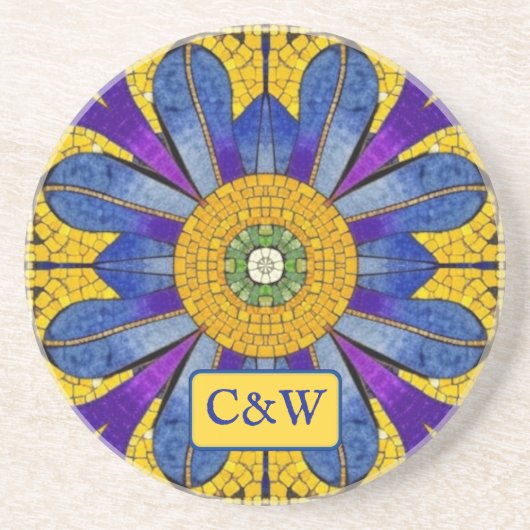 Ziermosaik im römischen Stil mit Coupels Initialen Getränkeuntersetzer (Vorne)