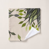 Ziermuster, Blätter, Linien, modern, einfach Badhandtuch Set (Waschlappen)