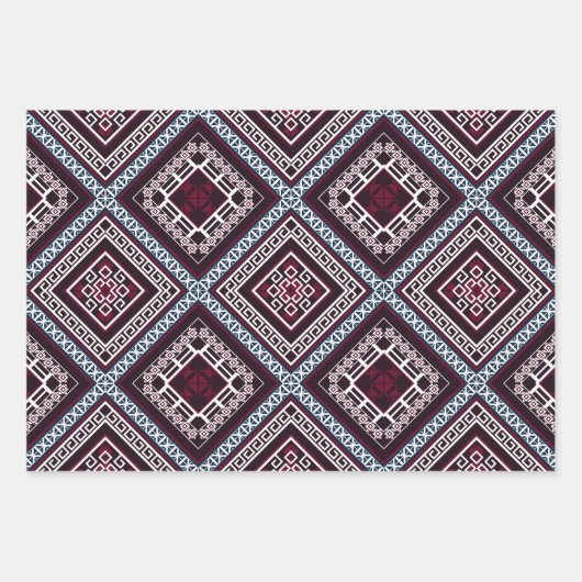 Ziermuster Geschenkpapier Set (Vorderseite)