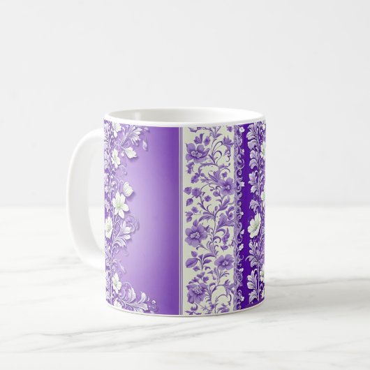 Ziermuster Lilac Muster Kaffeetasse (Vorderseite Links)