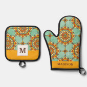 Ziermuster Ofenhandschuh & Topflappen-Set (Vorderseite)