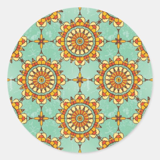 Ziermuster Runder Aufkleber (Vorderseite)