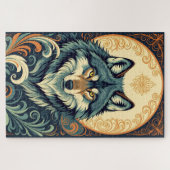 Ziermuster Wolf Puzzle (Horizontal)